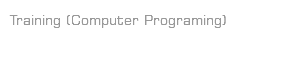 Training (Computer Programing)